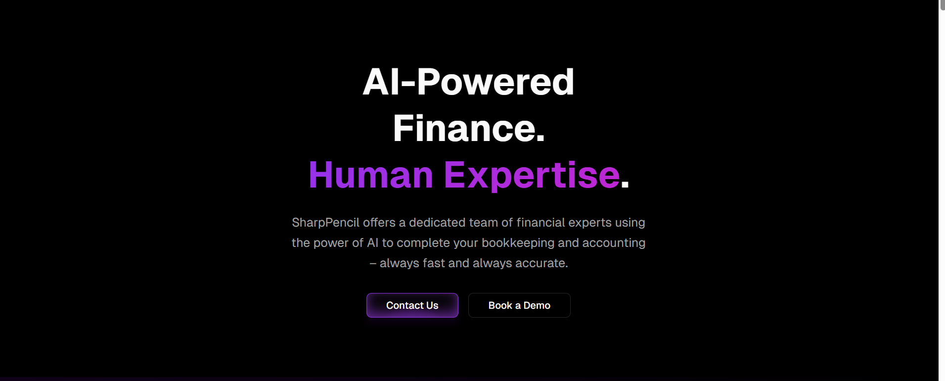 SharpPencil - AI-Powered Finance Hero Section